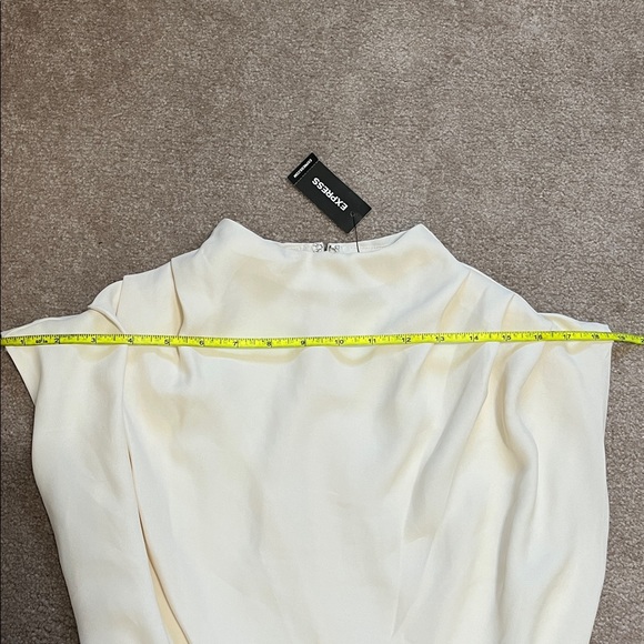Express NWT Ivory High Mock Neck Modest Sheath Dress Size XS - Picture 10 of 12